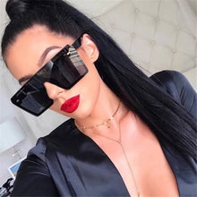 Load image into Gallery viewer, 2020 Oversized Square Sunglasses Women Luxury Brand Fashion Flat Top Red Black Clear Lens One Piece Men Gafas Shade Mirror Uv400