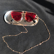 Load image into Gallery viewer, Fashion Copper Womens Gold Silver Eyeglass Chains Sunglasses Reading Beaded Glasses Chain Eyewears Cord Necklace Strap Rop
